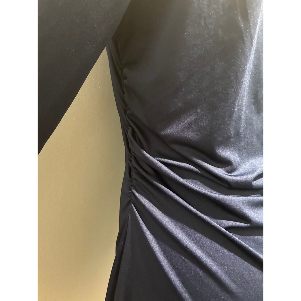 Shein Curve Mini Dress Womens 2XL Navy Blue Excellent Ruched Long Sleeve Bodycon - Picture 3 of 4